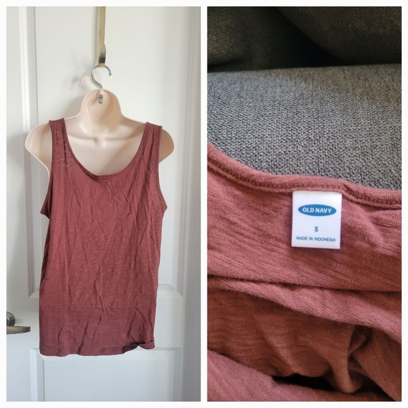 New Old Navy Brick Button Up Tank Top Sz Small - Picture 2 of 2